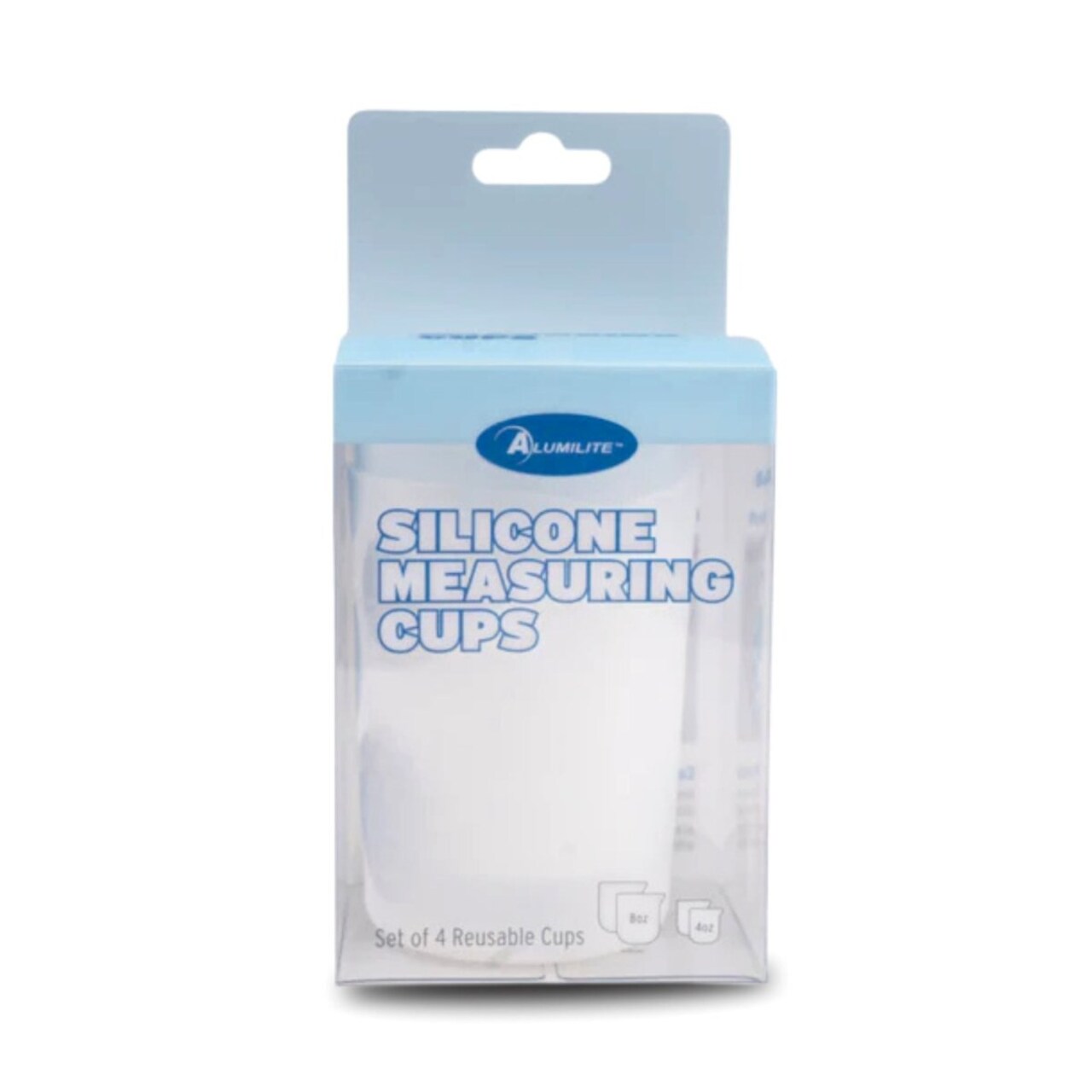 Alumilite Reusable Silicone Cup Set Measures in Liters, Milliliters, Cups and Ounces - (2 each; 4oz & 8oz)